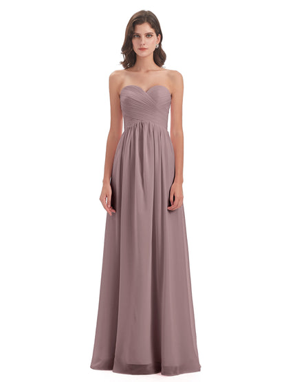 Sunny Floor Length Sweetheart Chiffon Bridesmaid Dresses