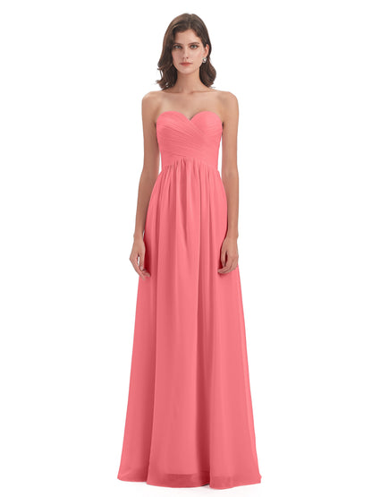 Sunny Floor Length Sweetheart Chiffon Bridesmaid Dresses