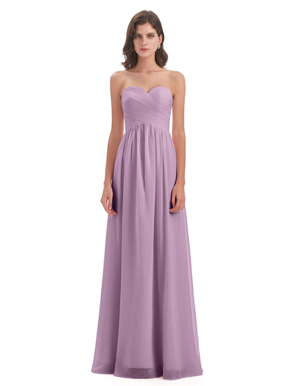 Sunny Floor Length Sweetheart Chiffon Bridesmaid Dresses
