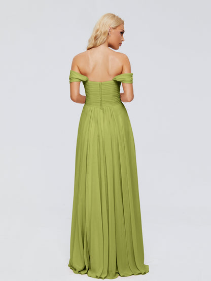 Trinity Off-The-Shoulder Chiffon Bridesmaid Dresses