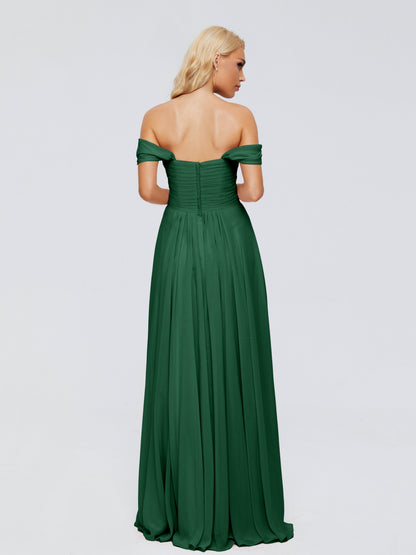 Trinity Off-The-Shoulder Chiffon Bridesmaid Dresses