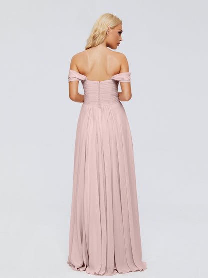 Trinity Off-The-Shoulder Chiffon Bridesmaid Dresses