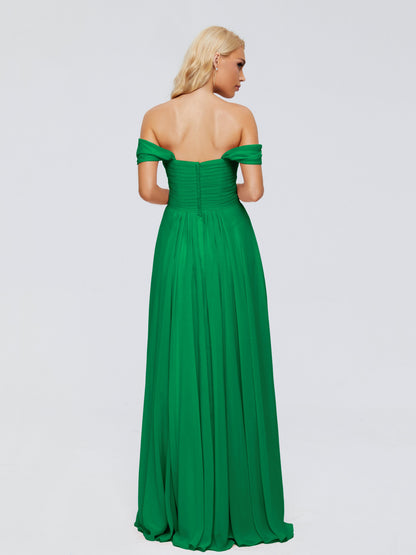 Trinity Off-The-Shoulder Chiffon Bridesmaid Dresses
