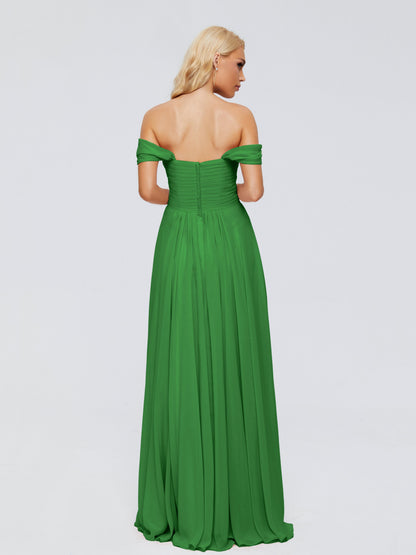 Trinity Off-The-Shoulder Chiffon Bridesmaid Dresses