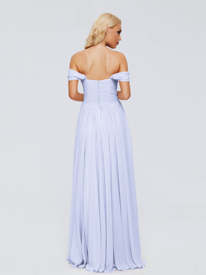 Trinity Off-The-Shoulder Chiffon Bridesmaid Dresses