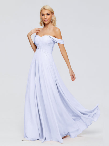 Trinity Off-The-Shoulder Chiffon Bridesmaid Dresses