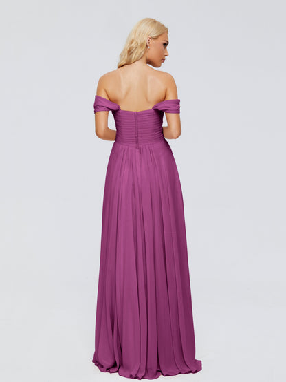 Trinity Off-The-Shoulder Chiffon Bridesmaid Dresses