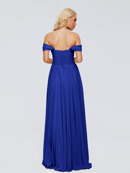 Trinity Off-The-Shoulder Chiffon Bridesmaid Dresses