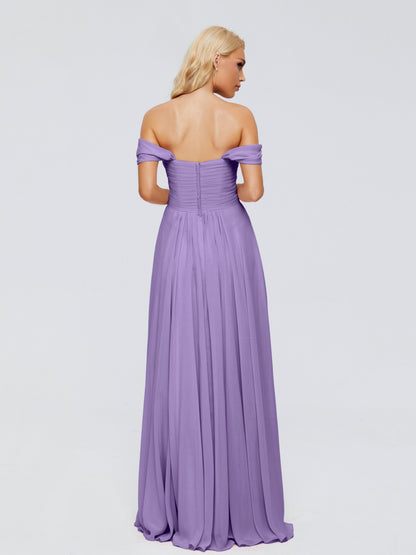 Trinity Off-The-Shoulder Chiffon Bridesmaid Dresses
