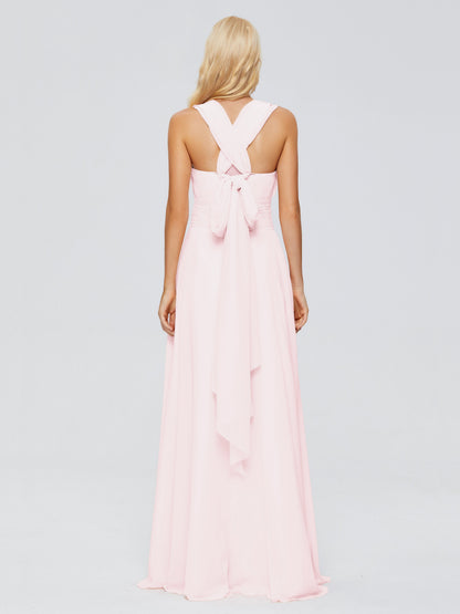 Ximena Straps Ribbon Chiffon Bridesmaid Dresses