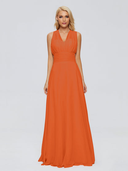 Ximena Straps Ribbon Chiffon Bridesmaid Dresses