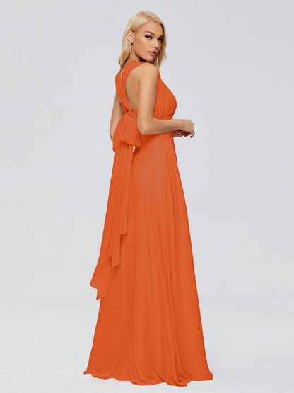 Ximena Straps Ribbon Chiffon Bridesmaid Dresses