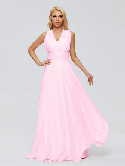 Ximena Straps Ribbon Chiffon Bridesmaid Dresses
