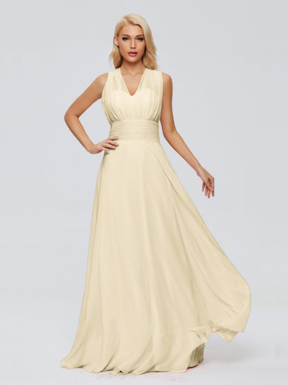 Ximena Straps Ribbon Chiffon Bridesmaid Dresses