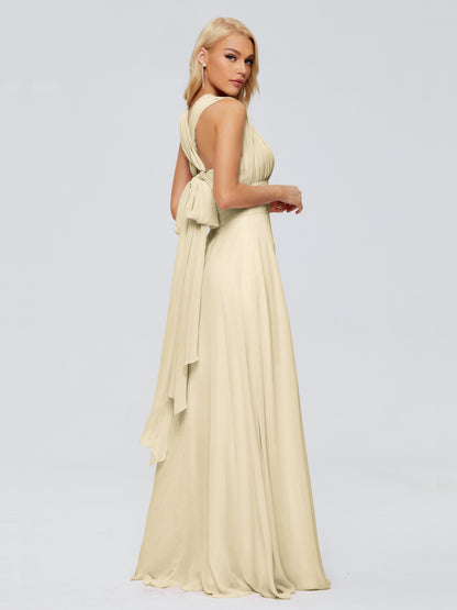 Ximena Straps Ribbon Chiffon Bridesmaid Dresses