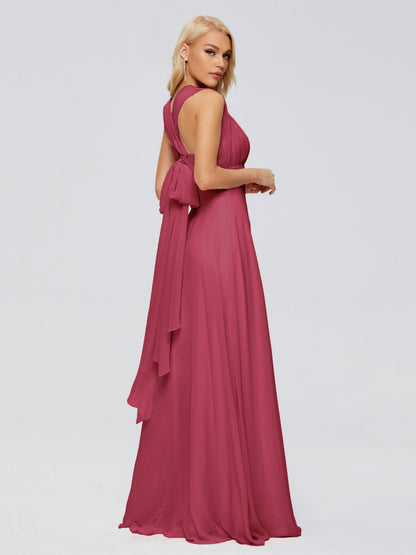 Ximena Straps Ribbon Chiffon Bridesmaid Dresses