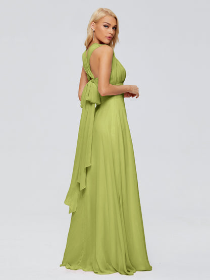Ximena Straps Ribbon Chiffon Bridesmaid Dresses