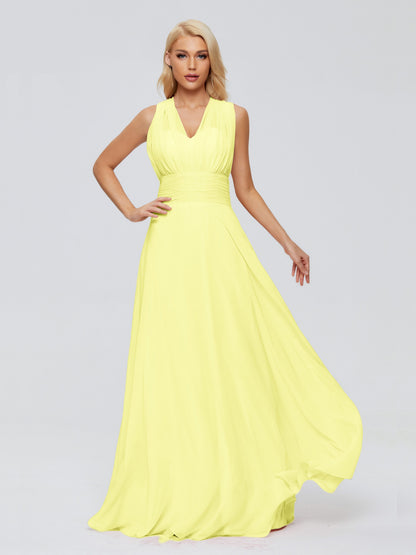 Ximena Straps Ribbon Chiffon Bridesmaid Dresses