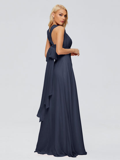 Ximena Straps Ribbon Chiffon Bridesmaid Dresses