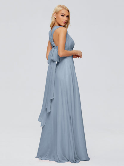 Ximena Straps Ribbon Chiffon Bridesmaid Dresses
