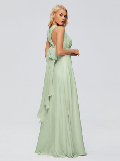 Ximena Straps Ribbon Chiffon Bridesmaid Dresses