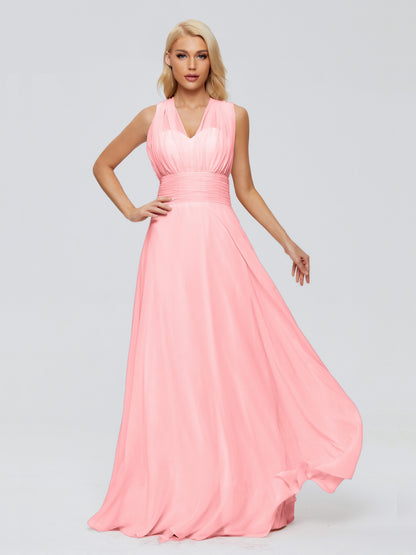 Ximena Straps Ribbon Chiffon Bridesmaid Dresses
