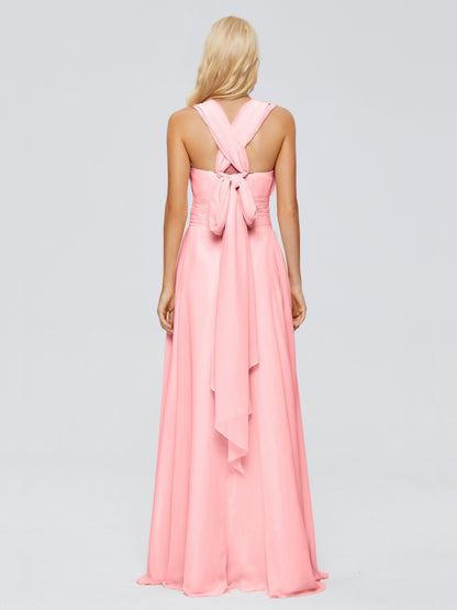 Ximena Straps Ribbon Chiffon Bridesmaid Dresses