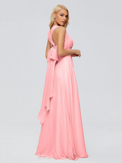Ximena Straps Ribbon Chiffon Bridesmaid Dresses