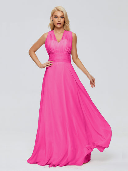Ximena Straps Ribbon Chiffon Bridesmaid Dresses