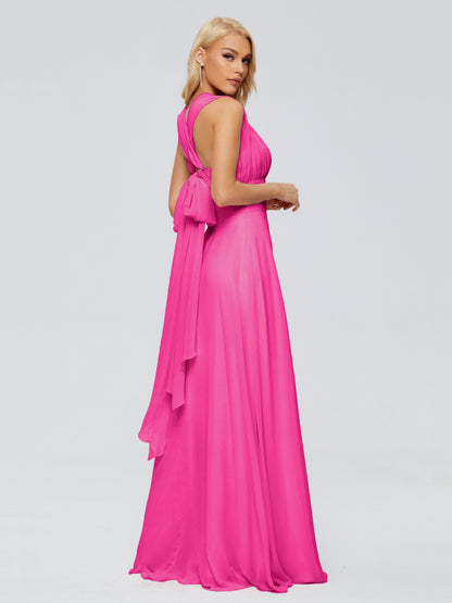 Ximena Straps Ribbon Chiffon Bridesmaid Dresses