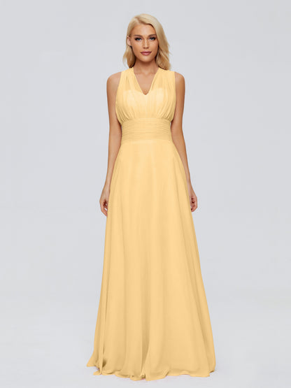Ximena Straps Ribbon Chiffon Bridesmaid Dresses