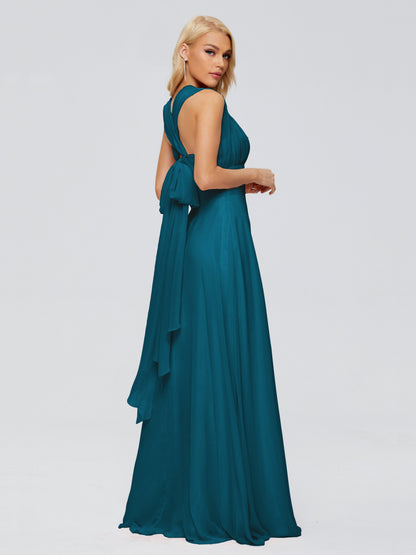 Ximena Straps Ribbon Chiffon Bridesmaid Dresses