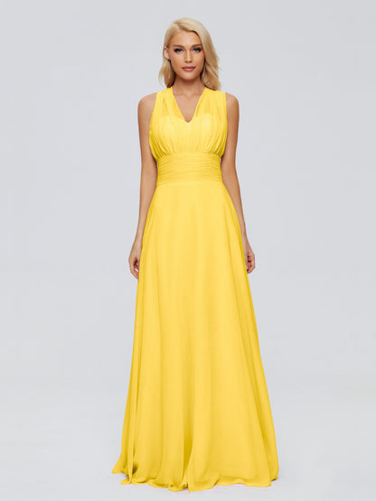 Ximena Straps Ribbon Chiffon Bridesmaid Dresses