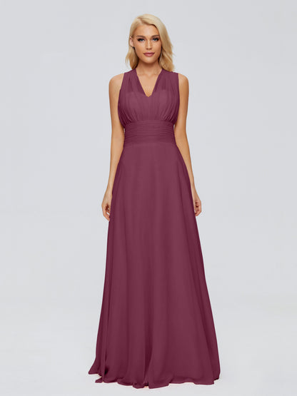 Ximena Straps Ribbon Chiffon Bridesmaid Dresses