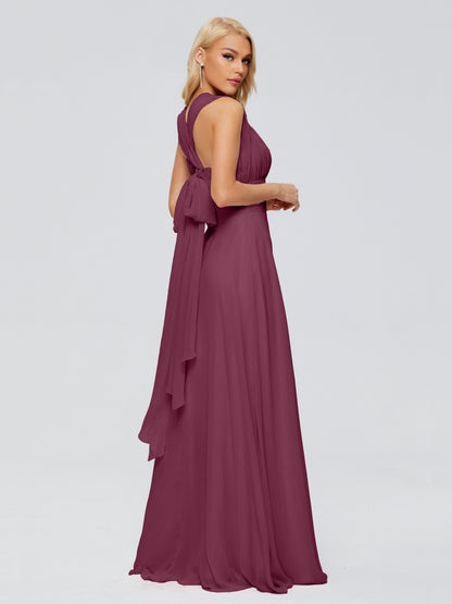 Ximena Straps Ribbon Chiffon Bridesmaid Dresses