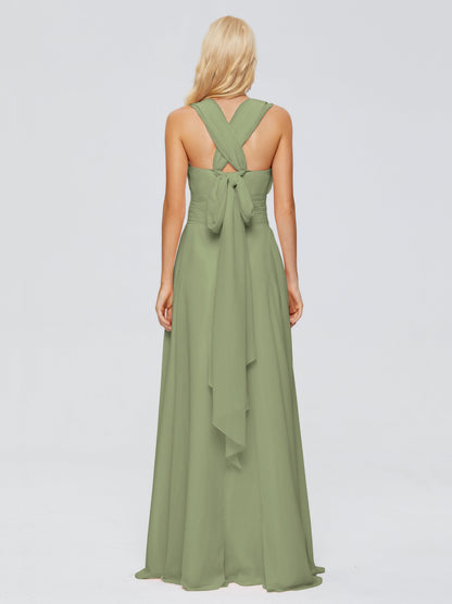 Ximena Straps Ribbon Chiffon Bridesmaid Dresses