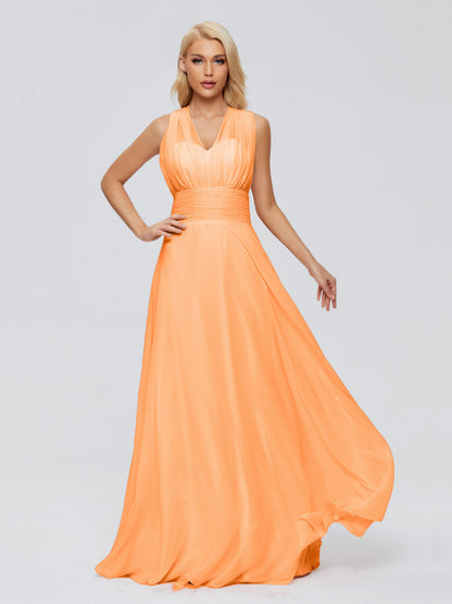 Ximena Straps Ribbon Chiffon Bridesmaid Dresses