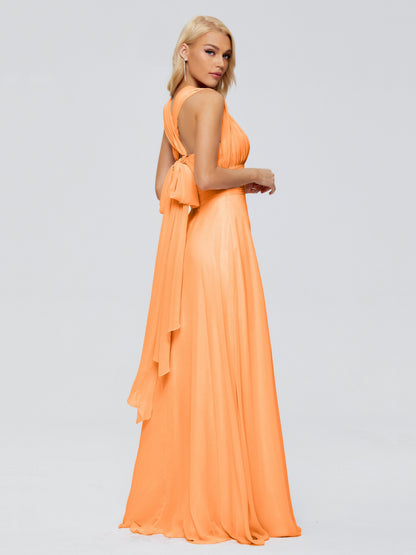 Ximena Straps Ribbon Chiffon Bridesmaid Dresses
