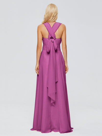 Ximena Straps Ribbon Chiffon Bridesmaid Dresses