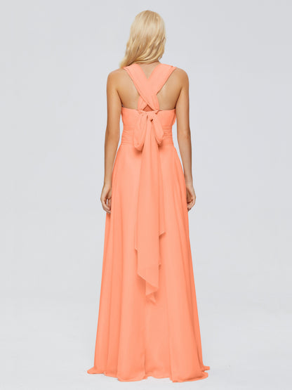 Ximena Straps Ribbon Chiffon Bridesmaid Dresses