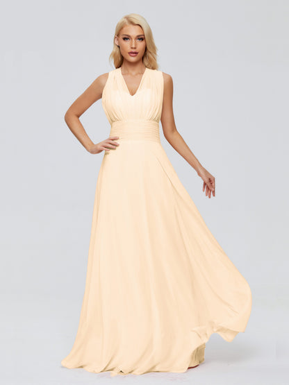 Ximena Straps Ribbon Chiffon Bridesmaid Dresses