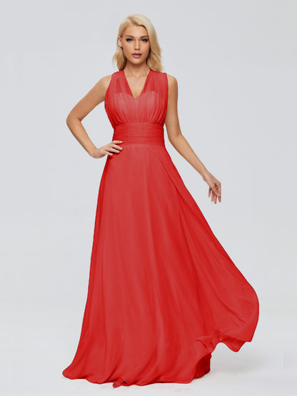Ximena Straps Ribbon Chiffon Bridesmaid Dresses