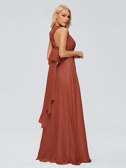 Ximena Straps Ribbon Chiffon Bridesmaid Dresses