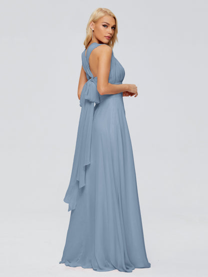 Ximena Straps Ribbon Chiffon Bridesmaid Dresses