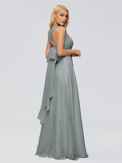 Ximena Straps Ribbon Chiffon Bridesmaid Dresses