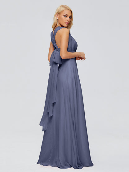 Ximena Straps Ribbon Chiffon Bridesmaid Dresses