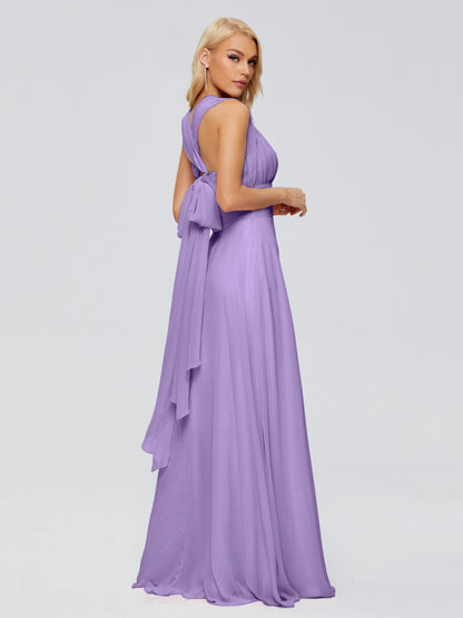 Ximena Straps Ribbon Chiffon Bridesmaid Dresses