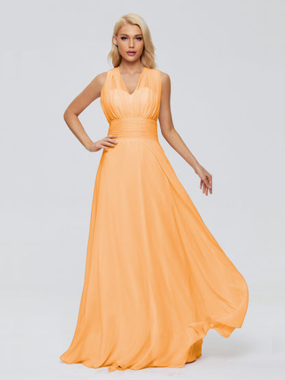 Ximena Straps Ribbon Chiffon Bridesmaid Dresses