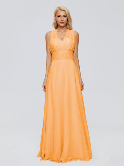 Ximena Straps Ribbon Chiffon Bridesmaid Dresses
