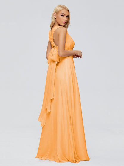 Ximena Straps Ribbon Chiffon Bridesmaid Dresses
